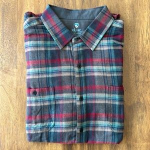Men’s Kuhl casual flannel button down shirt.